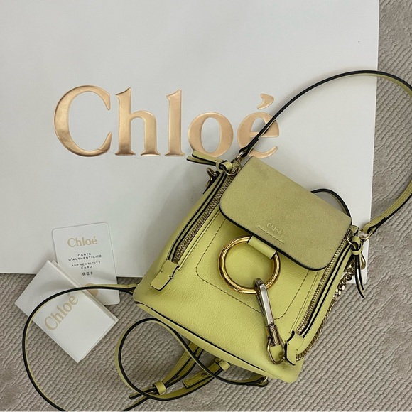 Chloe Handbags - Chloe 🌼 Faye Limoncello Yellow Backpack Handbag Suede Flap Leather Gold Buckle